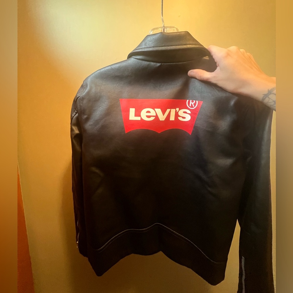 Leather Jacket Levis Nwot Authentic Ft Arm Patch/… - image 3